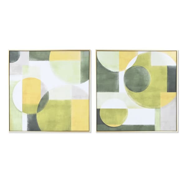Maleri Home ESPRIT Abstrakt Urban 83 x 4 x 83 cm (2 enheter)