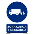 Miniatyrbillede 1 af 5: Skilt Archivo 2000 "ZONA CARGA Y DESCARGA" polypropylen 32 x 30 cm