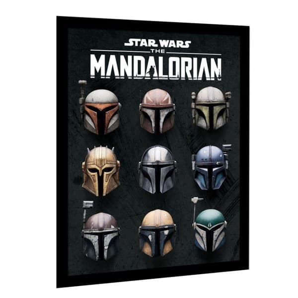 Star Wars The Mandalorian Hjälm Inramad Print
