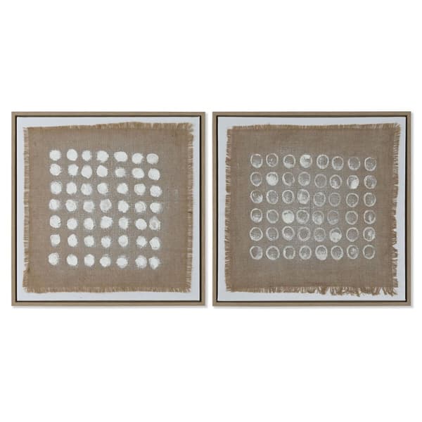 Tavla Home ESPRIT Vit Beige Modern 60 x 3,8 x 60 cm (2 antal)