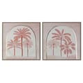 Miniatyrbilde 1 av 4: Maleri Home ESPRIT Beige Koral Palmer Kolonial 60 x 2,5 x 60 cm (2 enheter)