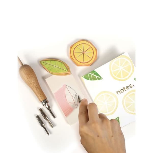 Linocut kit - CREATIVE SEED VI HAR ALLA TALANG - Brun - Vuxen - Blandad - Brun, orange, guld och svart