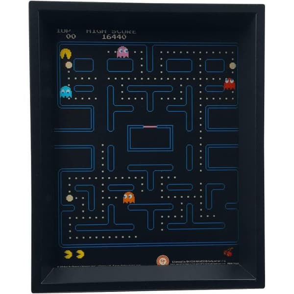 3D linsformad affisch - Pac-Man - Labyrint - Klar att hänga - Inga glasögon behövs - Nördkultur