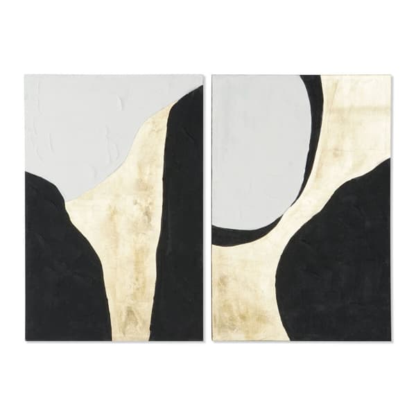 Maleri Home ESPRIT Abstrakt Urban 60 x 3 x 90 cm (2 enheder)