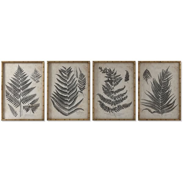 Maleri Home ESPRIT Bregne Cottage 50 x 2,5 x 70 cm (4 enheder)