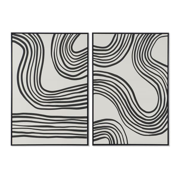 Maleri Home ESPRIT Sort Beige Moderne 83 x 4,5 x 123 cm (2 enheder)
