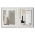 Pikkukuva 1 / 4: Maalaus Home ESPRIT Ruskea Beige Abstrakti Kaupunki 82 x 3,8 x 102 cm (2 osaa)