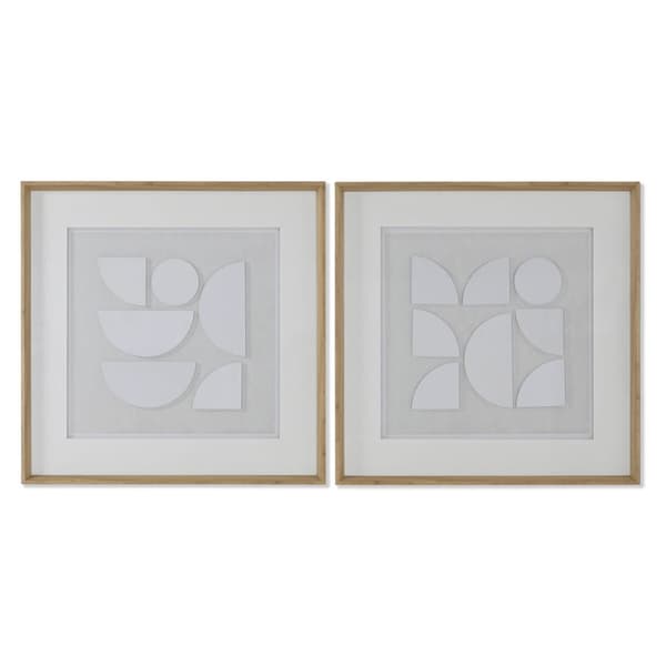 Maleri Home ESPRIT Hvid Natur Moderne 60 x 4 x 60 cm (2 enheder)