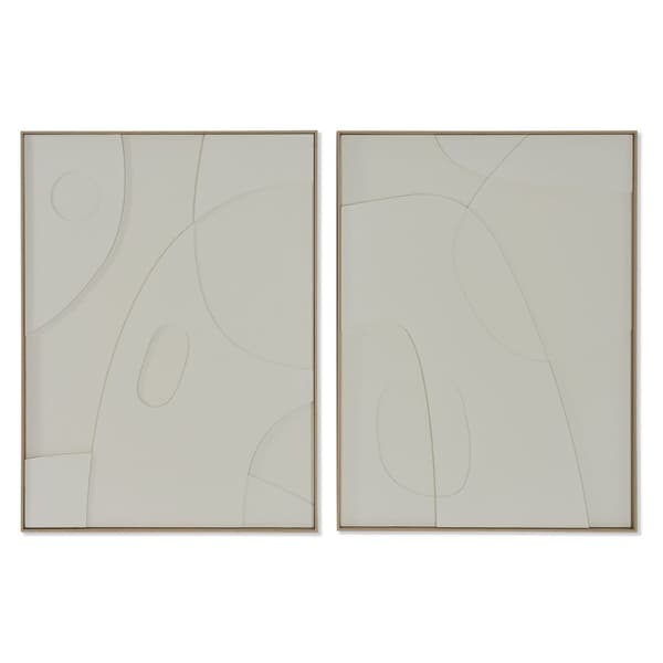 Maalaus Home ESPRIT Abstrakti Skandinaavinen 75 x 4 x 100 cm (2 osaa)
