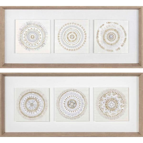 Maleri DKD Home Decor 61 x 3,8 x 26 cm 63,5 x 4 x 28,6 cm Cirkler Skandinavisk (2 enheder)