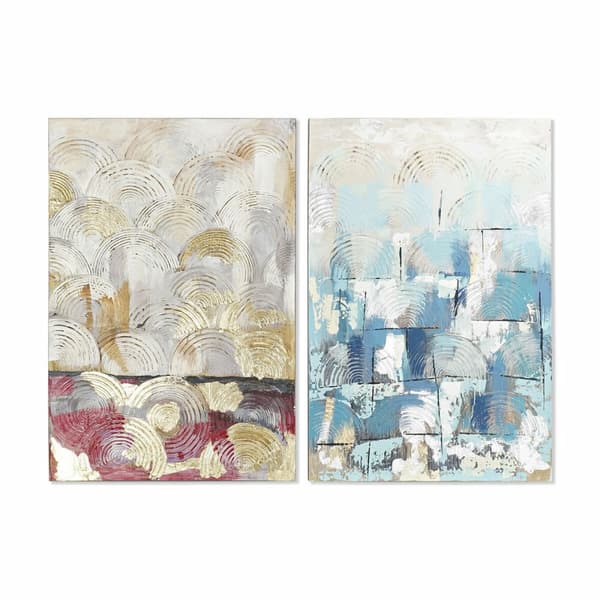 Tavla DKD Home Decor 80 x 3,5 x 120 cm Abstrakt Loft (2 antal)