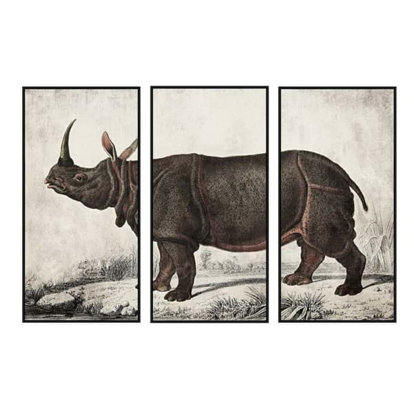 Tavla DKD Home Decor Kolonial Noshörning (180 x 4 x 120 cm)