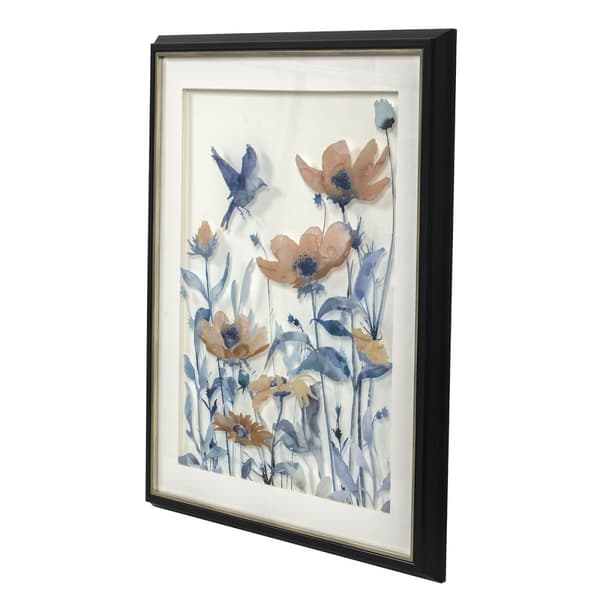 Maleri DKD Home Decor 50 x 2 x 60 cm Cvetlice Shabby Chic (3 Dele)