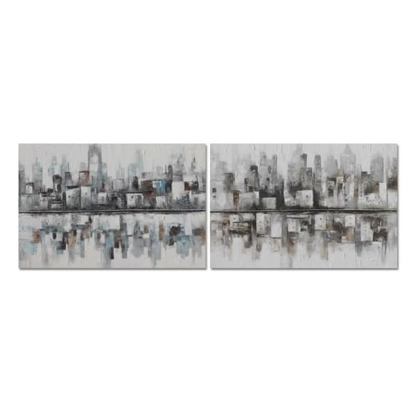 Maleri DKD Home Decor 120 x 2,8 x 80 cm Abstrakt Loft (2 enheder)