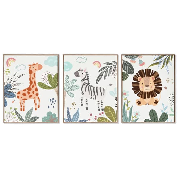 Maleri Home ESPRIT Med relief 40 x 3 x 50 cm (3 enheder)