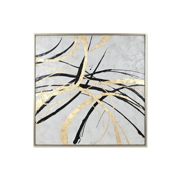 Maleri Home ESPRIT Hvid Gylden Abstrakt Moderne 131 x 4 x 131 cm