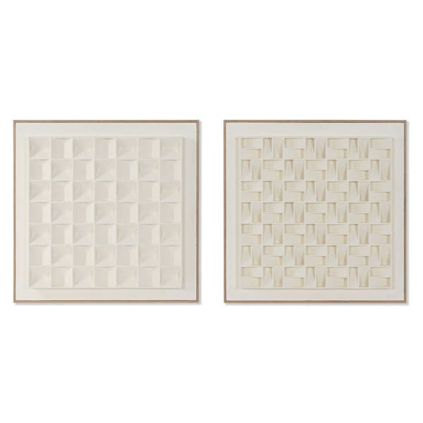 Maalaus Home ESPRIT Beige Biometrinen Moderni 60 x 7 x 60 cm (2 osaa)