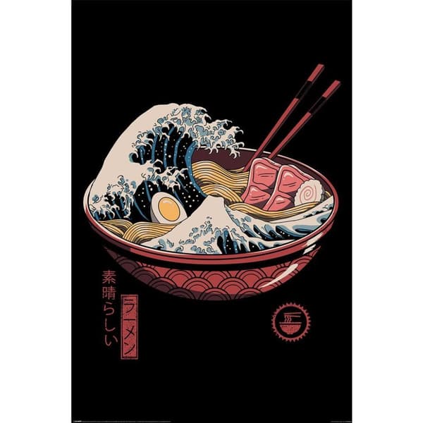 Vincent Trinidad Great Ramen Wave Maxi Paper Poster Multicoloured 91.5cm x 61cm x 0.1cm