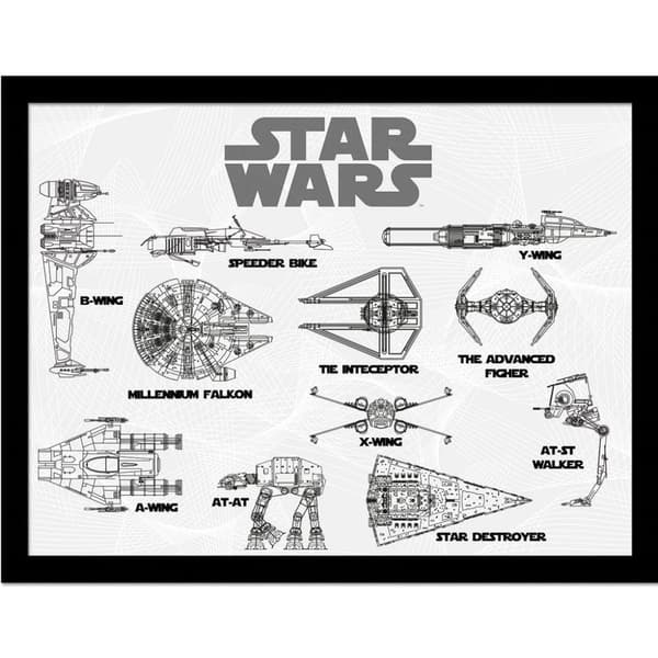 Star Wars Transport Collector Framed Poster White/Black 40cm x 30cm