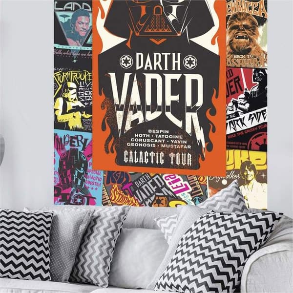 Jätte non-woven poster - Star Wars - Darth Vader - H 200 x L 120 cm - Flerfärgad - Lätt att hänga