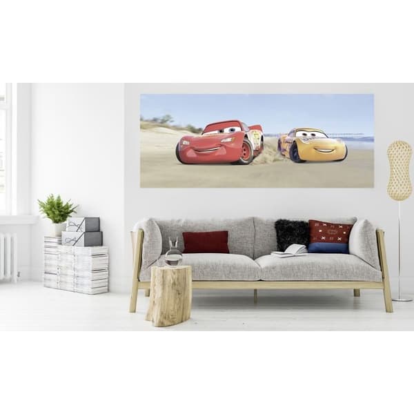 Jätteaffisch - Disney - Bilar 3 - 100x250 CM - Flerfärgad - Interiör - Tvättbar