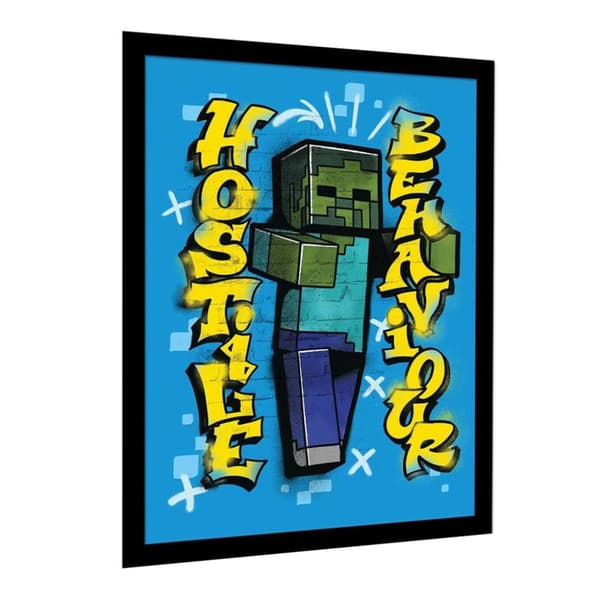 Minecraft Hostige Behaviour Framed Poster