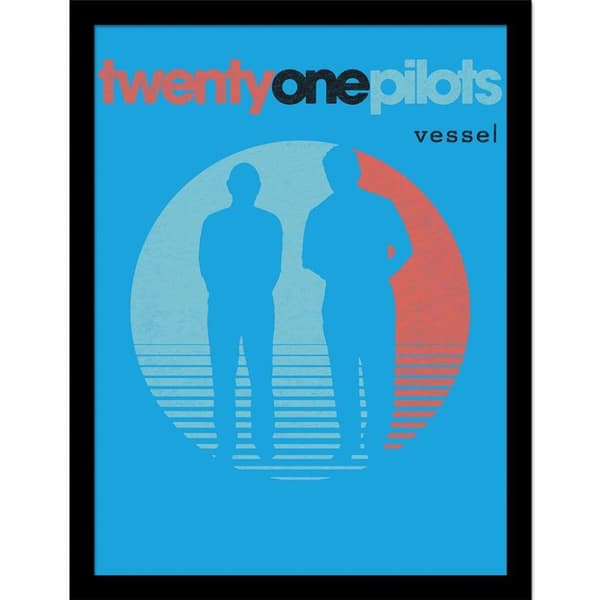 Twenty One Pilots Vessel Framed Poster Blue/Red 40cm x 30cm