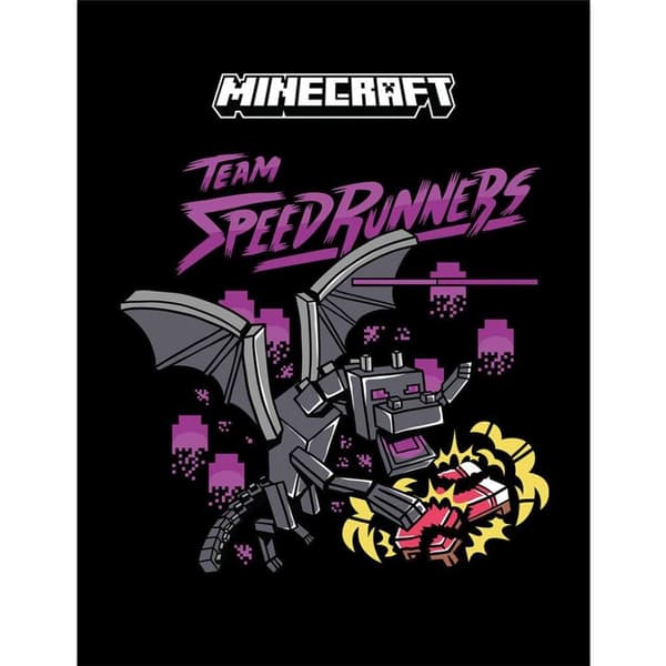 Minecraft Team Speedrunners Printed Framed Poster Grey/Yellow/Violet One Size