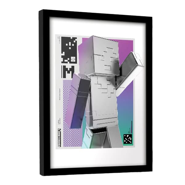 Minecraft Block Wave Framed Poster