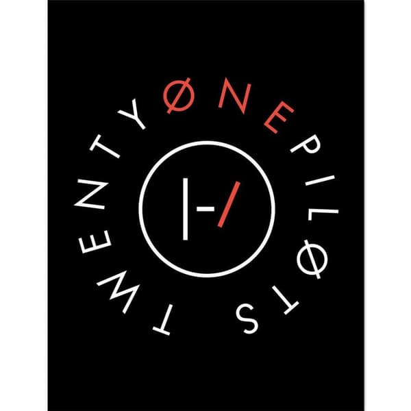 Twenty One Pilots Blurry Face Logo Framed Poster Black/White/Red 40cm x 30cm x 1.7cm