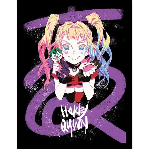 Batman Harley Quinn Pigtails Framed Poster Multicoloured 40cm x 30cm