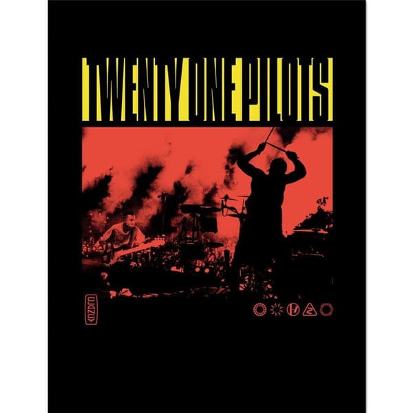 Twenty One Pilots Live Fire Framed Poster Black/Yellow/Orange 40cm x 30cm