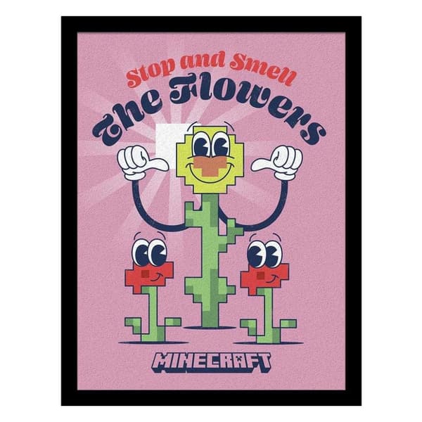 Minecraft The Flowers Framed Poster Multicoloured 40cm x 30cm