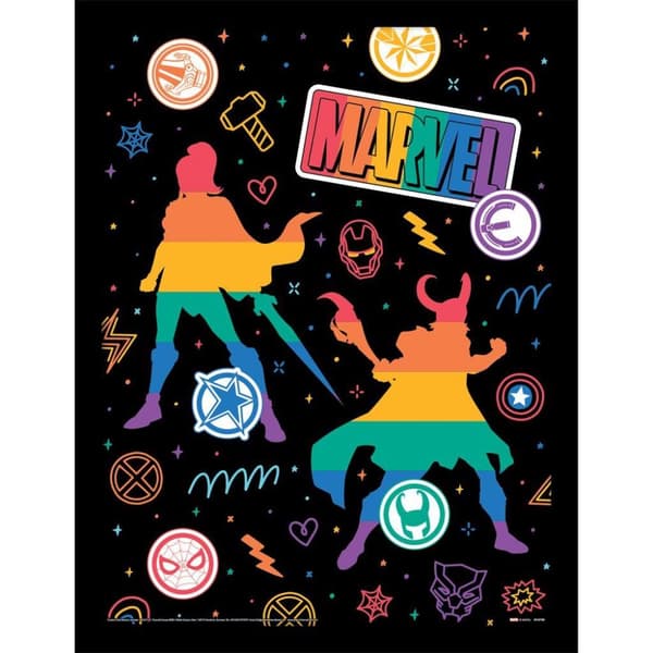 Marvel Pride Characters Framed Poster Black/Multicoloured 40cm x 30cm
