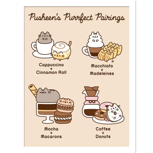 Pusheen Purrfect Pairings Framed Print Multicoloured 30cm x 40cm