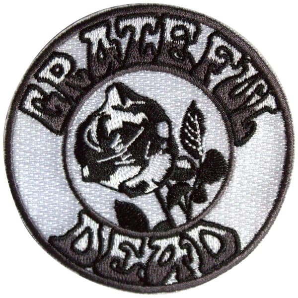 Grateful Dead Woven Patch: Black & White Rose (Standard)