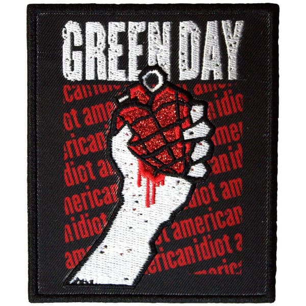 Green Day Standard Patch: American Idiot Text Repeat