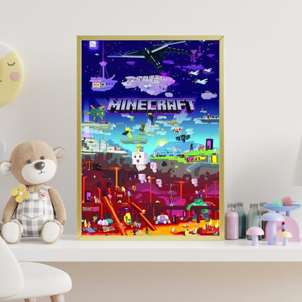 Affisch med Minecraft-motiv för barnrum – Perfekt för små gamers!