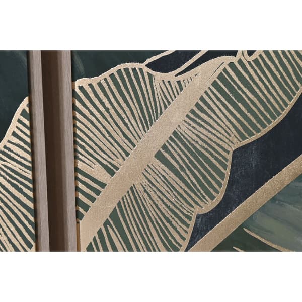 Set of 3 pictures Home ESPRIT Palmut Trooppinen 180 x 4 x 120 cm (3 Kappaletta)