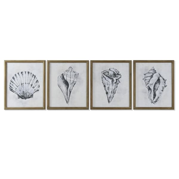 Maleri Home ESPRIT Grå Natur 50 x 2,5 x 60 cm (4 enheder)
