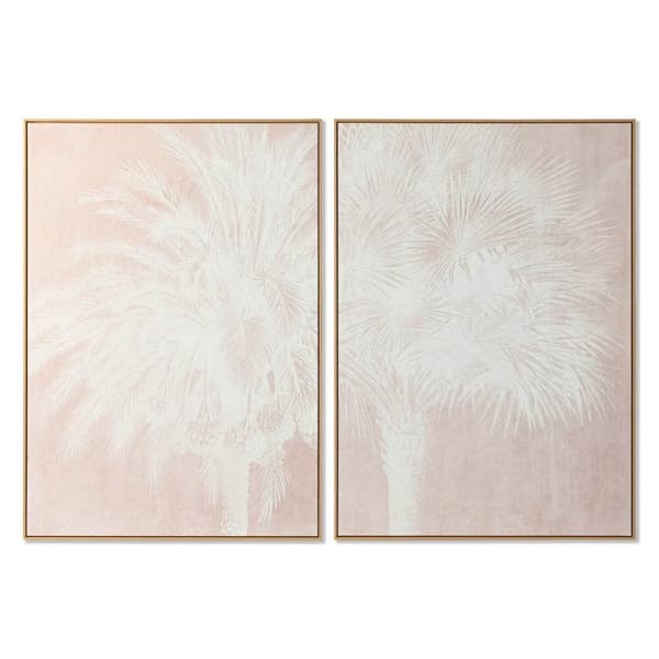 Maleri Home ESPRIT Hvid Beige Palmer Tropisk 100 x 4 x 140 cm (2 enheder)