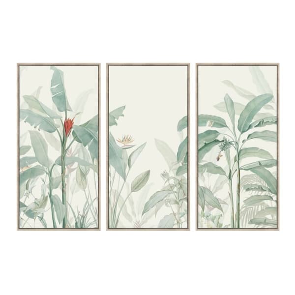 Maleri Home ESPRIT Grønn Beige Tropisk 180 x 4 x 120 cm (3 Deler)