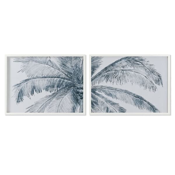 Tavla Home ESPRIT Blå Vit Palmer Medelhavs 80 x 2 x 60 cm (2 antal)