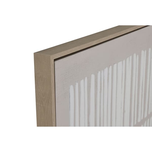 Maleri Home ESPRIT Hvid Grøn Beige Mørkegrå polystyren Lærred Striber Urban (2 enheder)