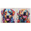 Miniatyrbilde 1 av 4: Maleri Home ESPRIT Moderne Hund 80 x 3 x 80 cm (2 enheter)