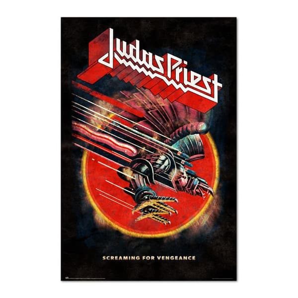 Judas Priest som skriker efter hämnd affisch