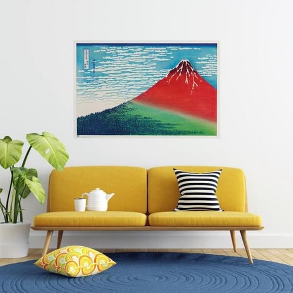 Affischer och skyltar - Offsetaffisch Erik Katsushika Hokusai, Den röda Fuji (91,5x61cm)