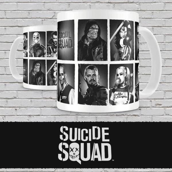 Glasaffisch - WTT - Suicide Squad XX - Grå, vit och svart - Rektangulär - Samtida - Design