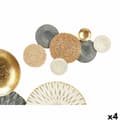 Miniatyrbild 1 av 2: Väggdekoration 23SMB1563 Blå Vit Brun Metall 72,4 x 5,1 x 42,5 cm (4 antal)