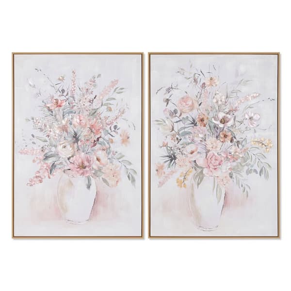 Maleri Home ESPRIT Shabby Chic Vase 70 x 3,5 x 100 cm (2 enheder)